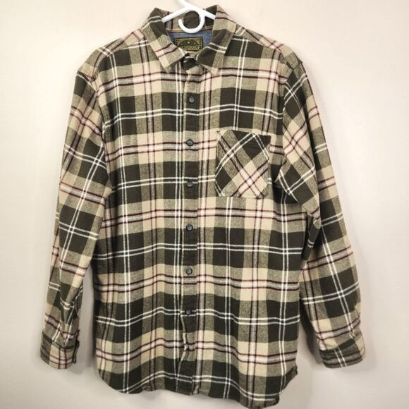 Anchorage Expedition Brand Mens Long Sleeve Plaid Flannel Button Down Shacket L - Picture 1 of 4
